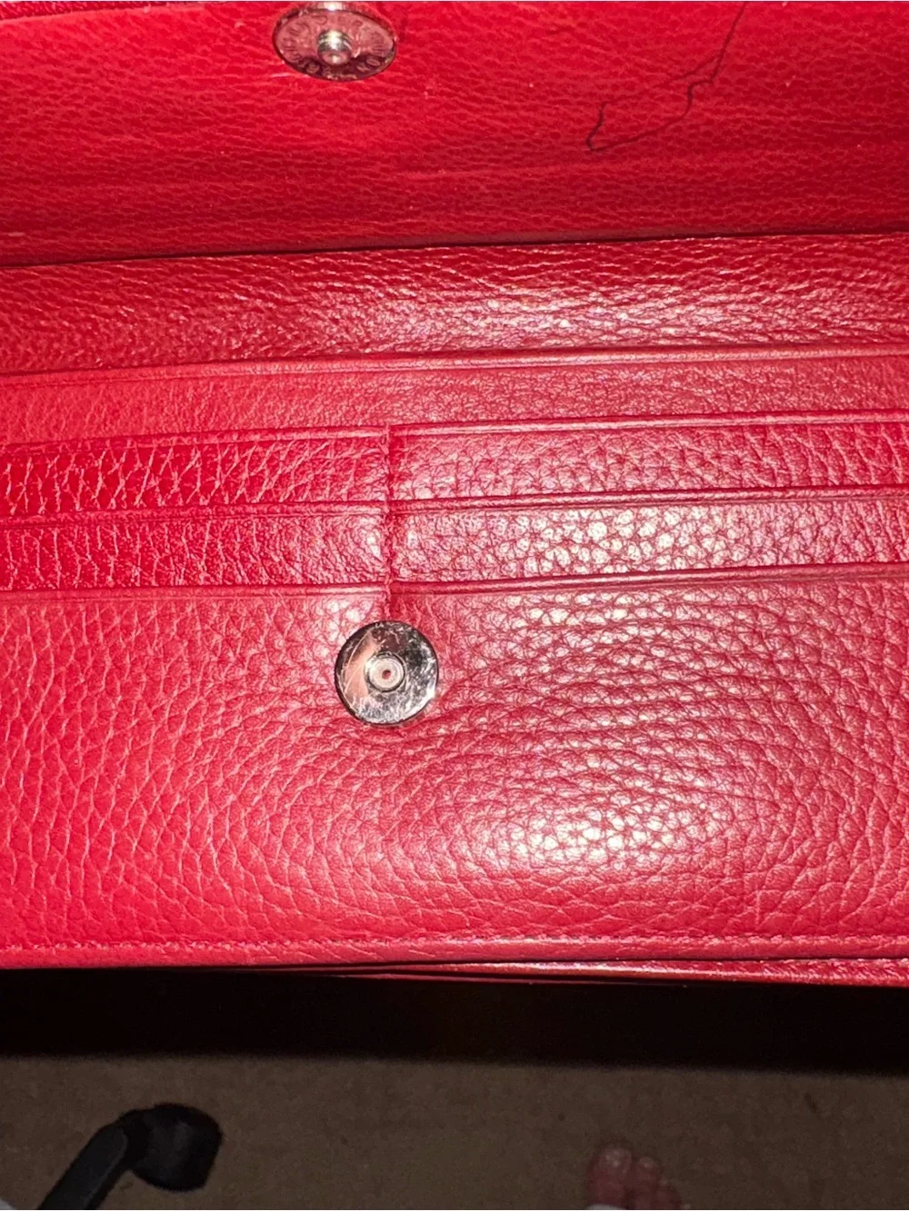 Brighton Red Croc-Texture Wallet with Heart Accent
